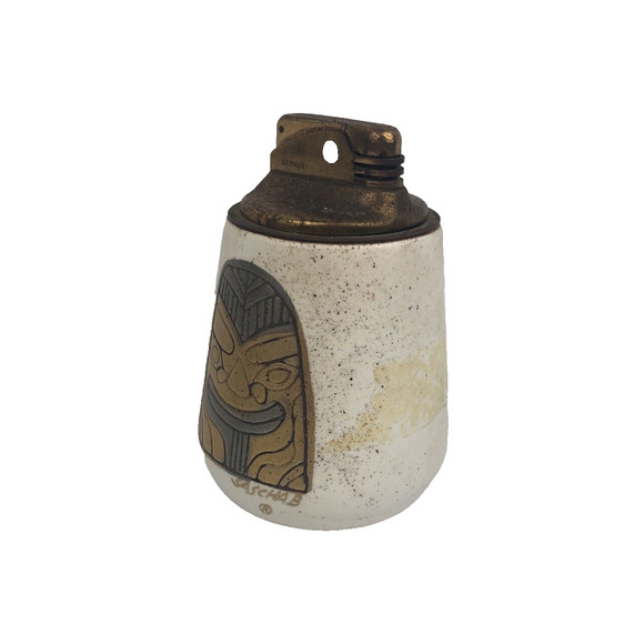 Vintage Sascha B Brastoff Tiki Table Lighter Ashtray L1 Mid Century Stoneware - Picture 5 of 16